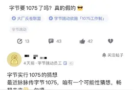 字节跳动或将启动1075工作制图片
