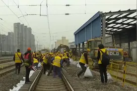 180分钟内完成1.1公里线路拨移 郑济高铁引入济南枢纽工程施工圆满完成图片