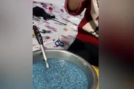 妻子将大米粥煮成蓝色，丈夫吐槽“活下来是奇迹”