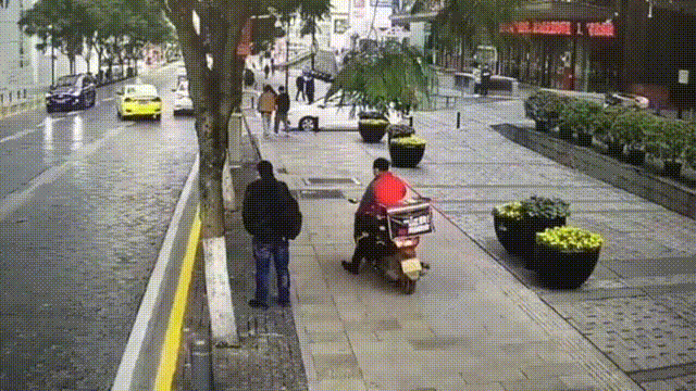 渝中警讯丨图快？外卖摩托不拔钥匙，女贼抱狗“顺手牵车”图片