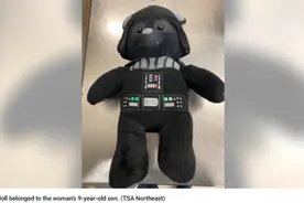美国机场9岁男孩玩具熊里惊现两把刀，竟是其母亲塞的图片
