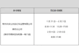 潍坊市公共自行车系统春节敬告图片