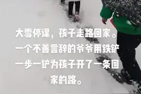 湖南一爷爷山间铲雪为孙女清出4公里回家路，足足铲了两个小时图片