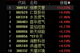 天然气概念开盘大幅拉升，机构看好细分领域投资机会图片