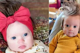 美国4个月大女婴头发竖着长 撞脸动画人物图片