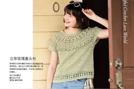 附一线连过程，浆果：喵夫人家新夏至立体玫瑰套头衫（有编织图解）图片