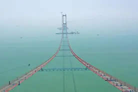 这个超级工程“上新”了！世界海中最高猫道贯通图片