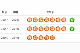 福建31选7第22106期开出一等奖图片