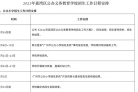荔湾区发布2022年公办义务教育学校招生工作方案图片