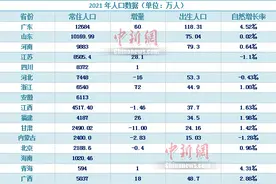 30省份人口数据公布：广东出生人口最多，浙江净增人口最多图片