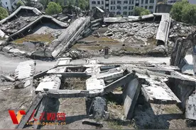 汶川地震14周年 航拍北川老县城地震遗址图片