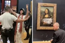 昨天，名画《蒙娜丽莎》被蛋糕“袭击”，曾被盗窃、多次“攻击”图片