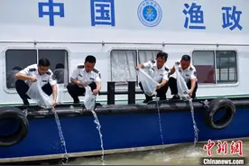 全国“放鱼日”洪泽湖放流各类苗种50多万尾图片