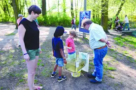 在柏林河边上“鱼类洄游课”图片