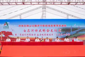 济微高速南段白马河特大桥合龙，年内通车图片