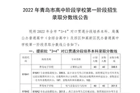青岛2022年中考分数线公布图片