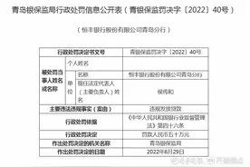 违规发放贷款，恒丰银行青岛分行被罚款五十万图片