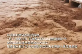 黄河三级支流马莲河发生大洪水图片