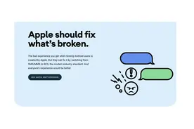 短信颜色不一，画质压缩！谷歌喊话苹果改善跨设备短信通讯问题图片