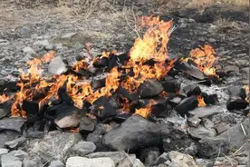 广西合山一荒地连烧14天，此前冒出刺鼻气体，专家：为地下煤层冒出的天然气，气体燃尽可恢复图片