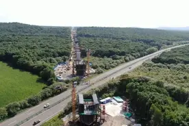 哈伊高铁铁力至伊春段先行工程进入架梁施工阶段图片