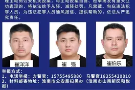 安徽淮南警方征集崔强、崔伯乐、崔洋洋、杨培等人违法犯罪线索图片
