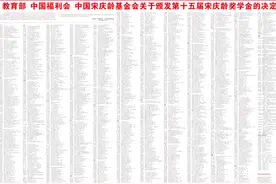 教育部 中国福利会 中国宋庆龄基金会关于颁发第十五届宋庆龄奖学金的决定图片