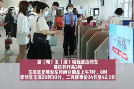 二等座票价最低34元！明天起，昆明至玉溪开行城际直达动车图片