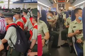 拥军迷妹坐高铁发现一车厢都是退伍兵哥哥：来回走好几趟拍下视频，自己老公也是退伍军人视频封面