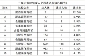 合肥市8月份驾校排名出炉图片