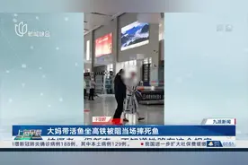 大妈带活鱼坐高铁被阻当场摔死鱼 拍摄者：很新奇，不知道铁路有这个规定视频封面