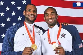 詹姆斯转发08奥运夺金后与科比合影，为梦八纪录片造势图片