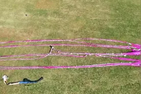 70米长巨型章鱼风筝成功放飞，参与者：收比放更难图片