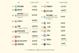 「资讯」各大App付费用户数量排行榜出炉 你订阅过哪家？图片