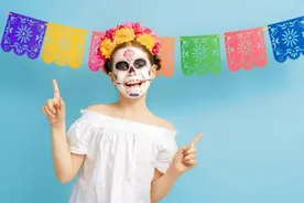 亡灵节，我在墨西哥画“鬼妆”图片