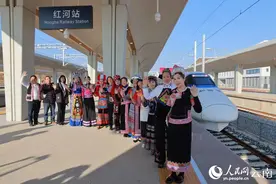 云南：弥勒至蒙自高铁开通运营图片