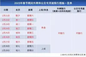 春节期间高架限行吗？一览表来了图片