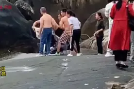 感动海南 | “光膀哥”带头脱衣拧成“救命绳” 勇救被困礁石父子图片