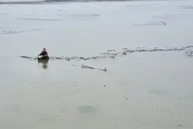 老人下河摸甲鱼陷入泥潭，危机时刻……图片