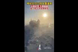 呼伦贝尔三月大雪漫天，公路积雪车辆被困图片