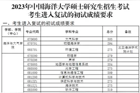 中国海洋大学2023年考研复试分数线发布！图片