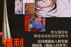 橙友圈里开启疯狂晒毛孩子模式，为得一本猫国潮插画集《猫仙人的世界》图片