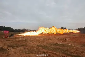 视觉冲击！多角度看喷火兵昼夜实喷训练图片