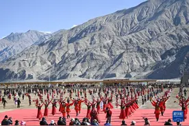 帕米尔高原喜迎春图片