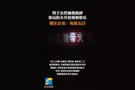 男子公然抽烟挑衅泰山防火并拍视频取乐 公安：拘留五日图片