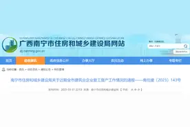 南宁市住房和城乡建设局关于近期全市建筑业企业复工复产工作情况的通报图片