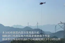 浙江：全国首次使用直升机更换特高压线路绝缘子图片