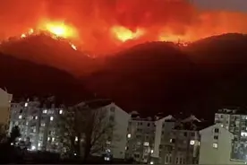 山东烟台突发山火，系居民酒后焚烧杂草所致！明火已被扑灭图片