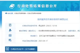 向没有营运证的网约车派单，	杭州携华网络科技有限公司宁波分公司被罚款1万！图片
