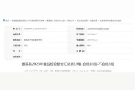 安徽省濉溪县2023年食品检验报告汇总表图片